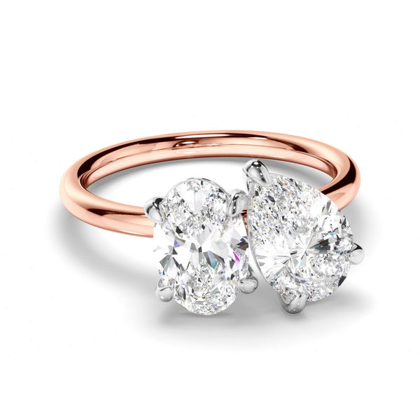 Oval & Pear Cut Diamond Toi et Moi Engagement Ring