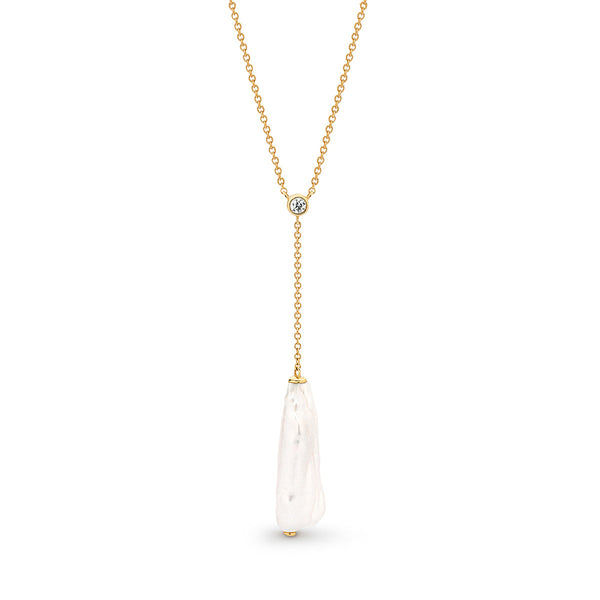 Louisa Lariat Barqoue Freshwater Pearl Pendant