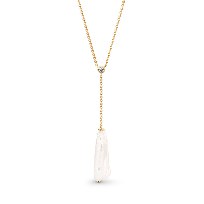 Louisa Lariat Barqoue Freshwater Pearl Pendant