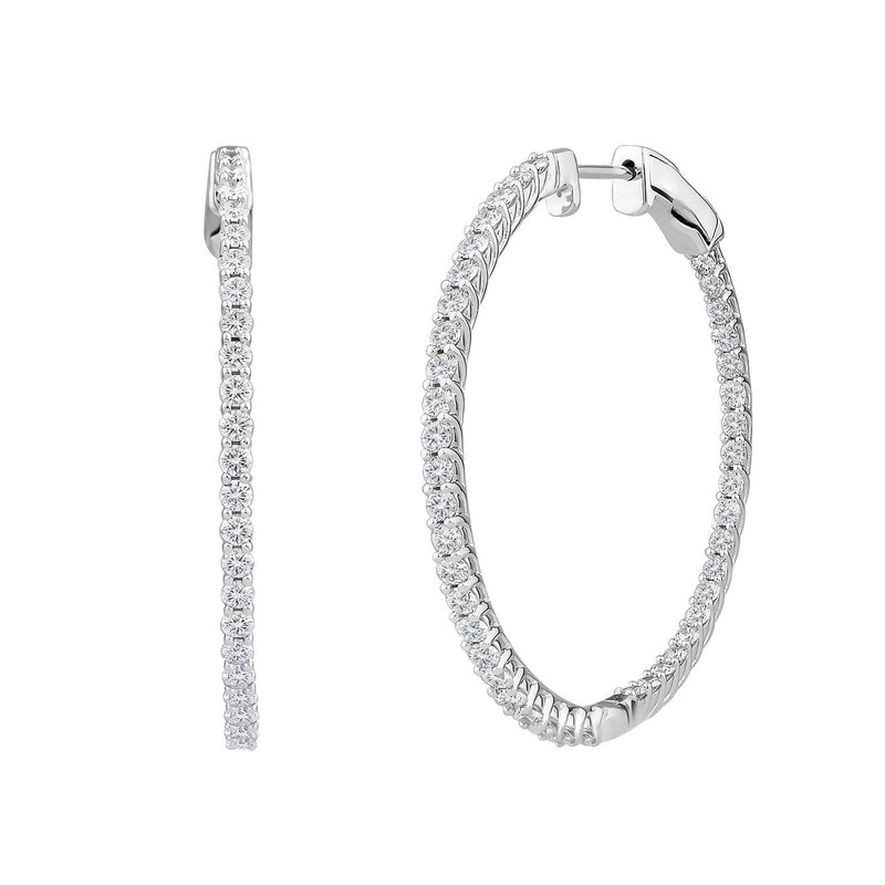 2.00ct Lab Grown Diamond Hoop Earrings in 18ct White Gold