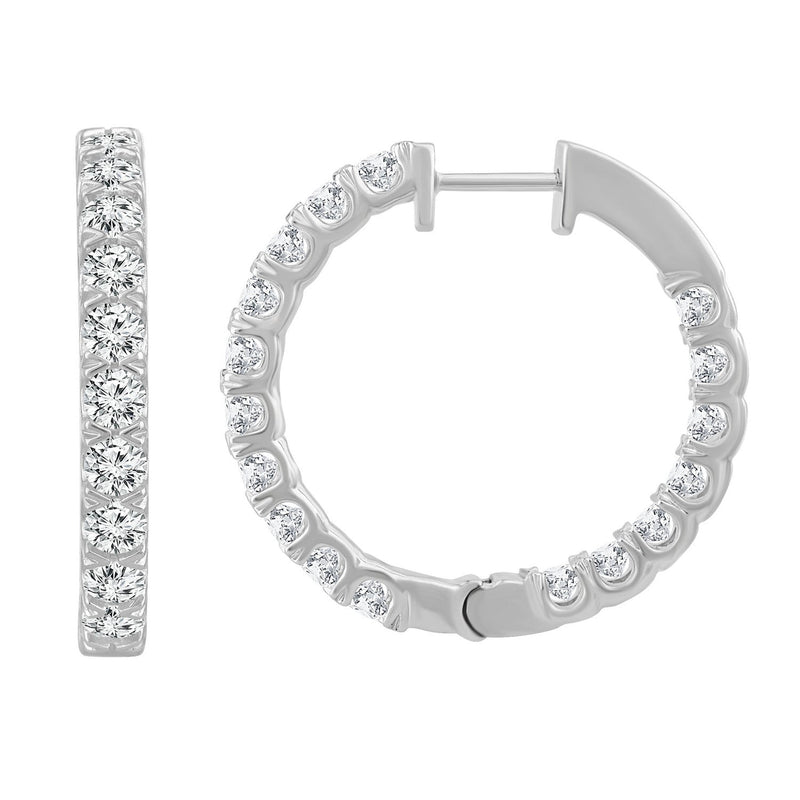 3.45ct Lab Grown Diamond Hoop Earrings in 18ct White Gold