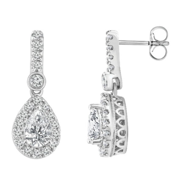 1.47ct Lab Grown Diamond Drop Earrings in 18ct White Gold