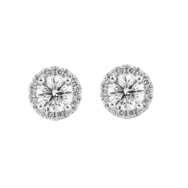 0.95ct Lab Grown Diamond Ear Studs in 18ct White Gold