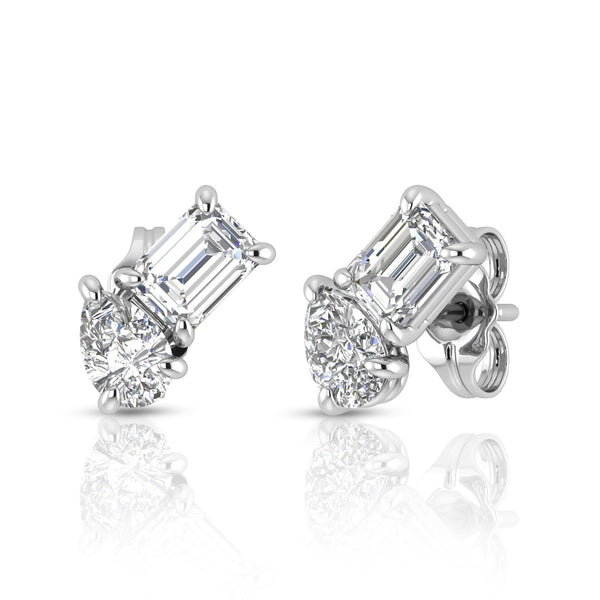 2.40ct Lab Grown Diamond Ear Studs in 18ct White Gold