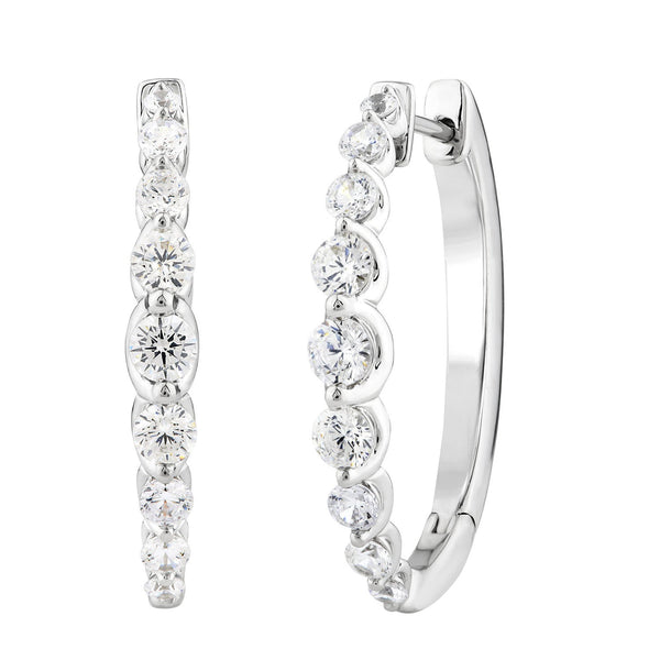 2.00ct Lab Grown Diamond Hoop Earrings in 18ct White Gold