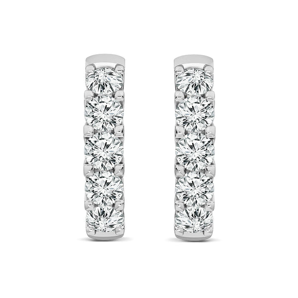 1.00ct Lab Grown Diamond Hoop Earrings in 18ct White Gold