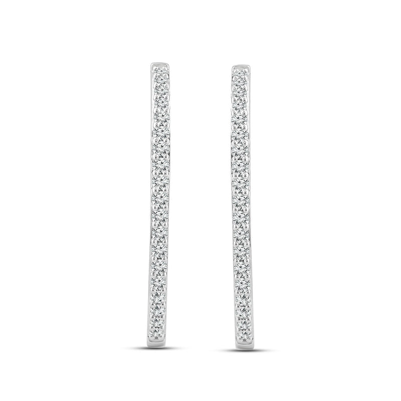 2.00ct Lab Grown Diamond Hoop Earrings in 18ct White Gold