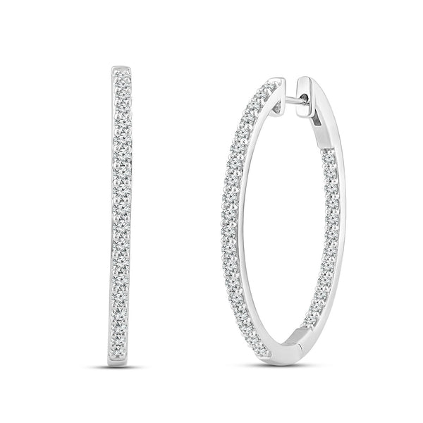 2.00ct Lab Grown Diamond Hoop Earrings in 18ct White Gold