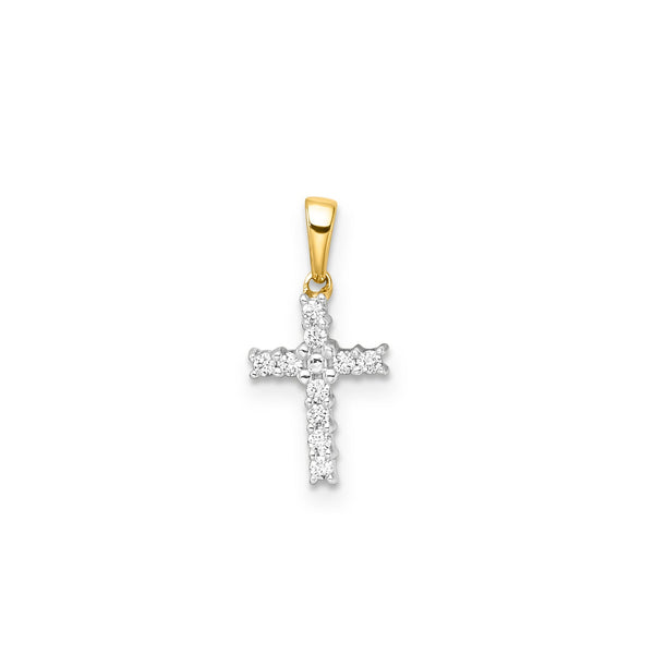 0.10ct Lab Grown Diamond Cross Pendant in 9ct Yellow Gold