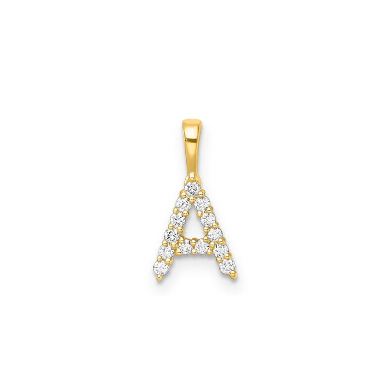 0.14ct Lab Grown Diamond Initial A Pendant in 9ct Yellow Gold