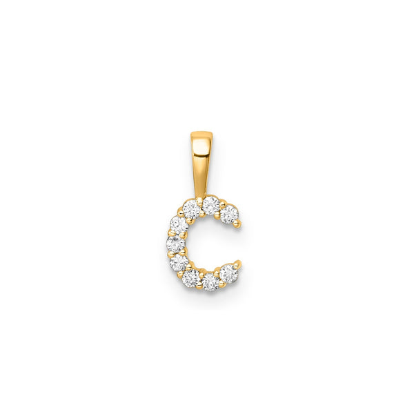 0.09ct Lab Grown Diamond Initial C Pendant in 9ct Yellow Gold