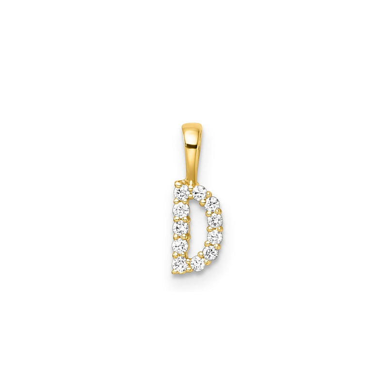 0.10ct Lab Grown Diamond Initial D Pendant in 9ct Yellow Gold