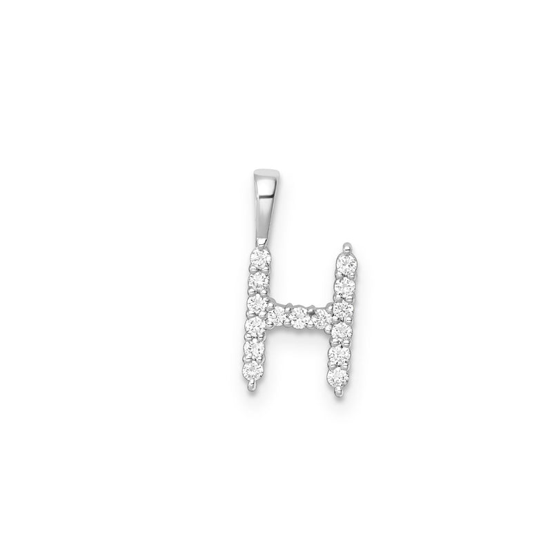 0.15ct Lab Grown Diamond Initial H Pendant in 9ct White Gold