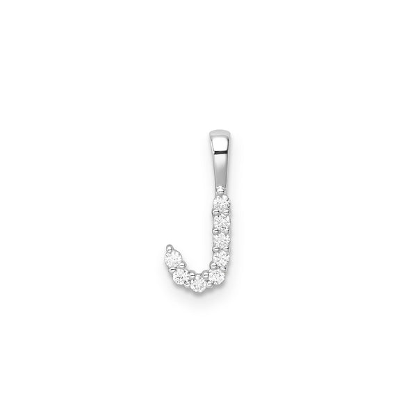 0.08ct Lab Grown Diamond Initial J Pendant in 9ct White Gold