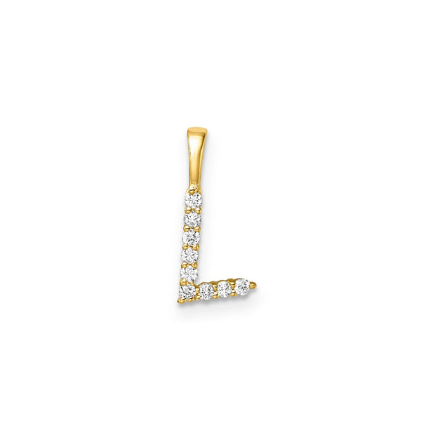 0.09ct Lab Grown Diamond Initial L Pendant in 9ct Yellow Gold