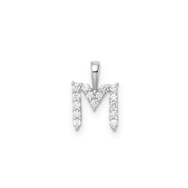 0.15ct Lab Grown Diamond Initial M Pendant in 9ct White Gold