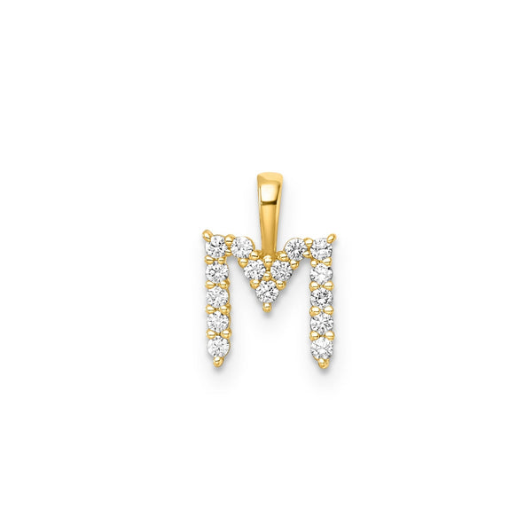 0.15ct Lab Grown Diamond Initial M Pendant in 9ct Yellow Gold