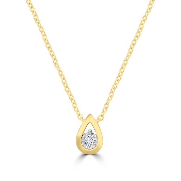 Diamond Necklace 40-45cm with 0.03ct Diamonds in 9ct Yellow Gold