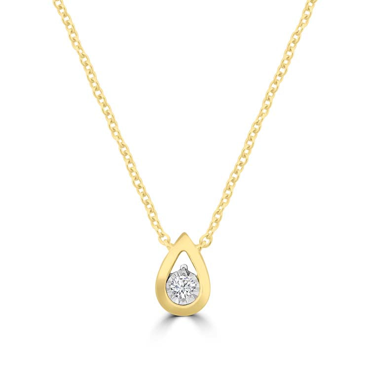 Diamond Necklace 40-45cm with 0.03ct Diamonds in 9ct Yellow Gold