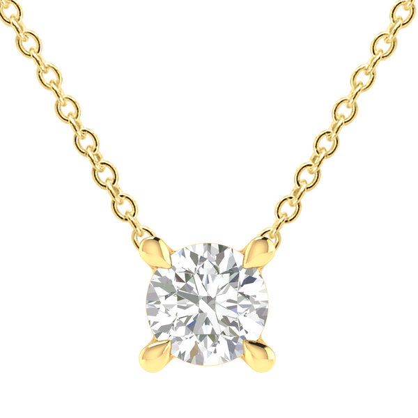 Diamond Round Necklace with 0.25ct Diamonds in 9ct Yellow Gold