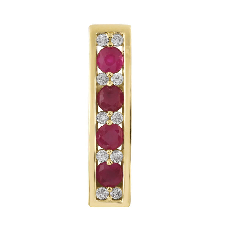 Diamond Ruby Pendant with 0.10ct Diamonds in 9ct Yellow Gold - P-20514RB-010-Y