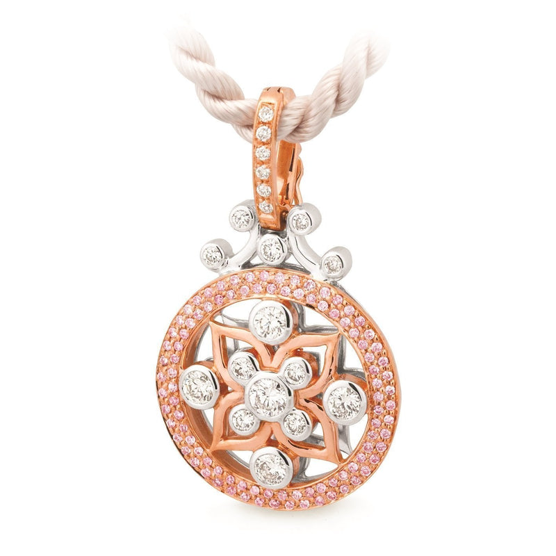 0.70ct Pink & White Diamond Pendant in 9ct Rose & White Gold