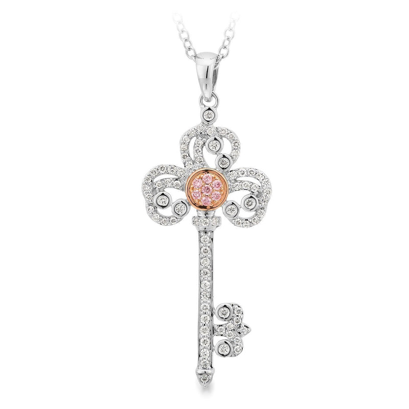 0.27ct White & Pink Diamond Pendant in 9ct White & Rose Gold