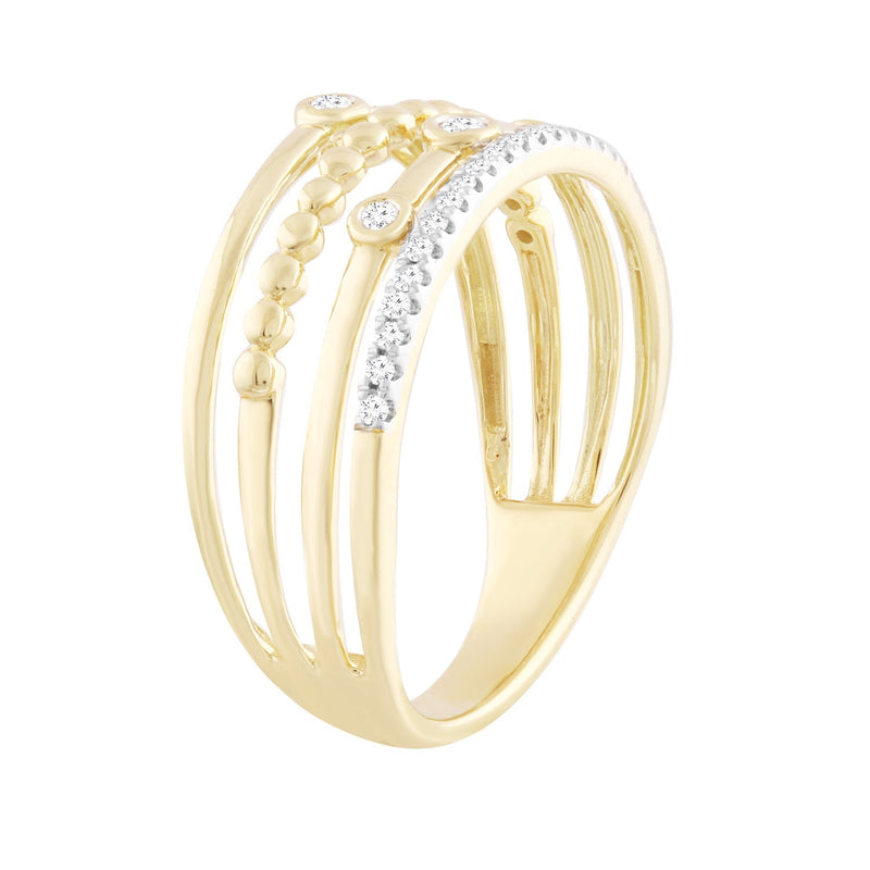 Diamond Ring with 0.10ct Diamonds in 9ct Yellow Gold