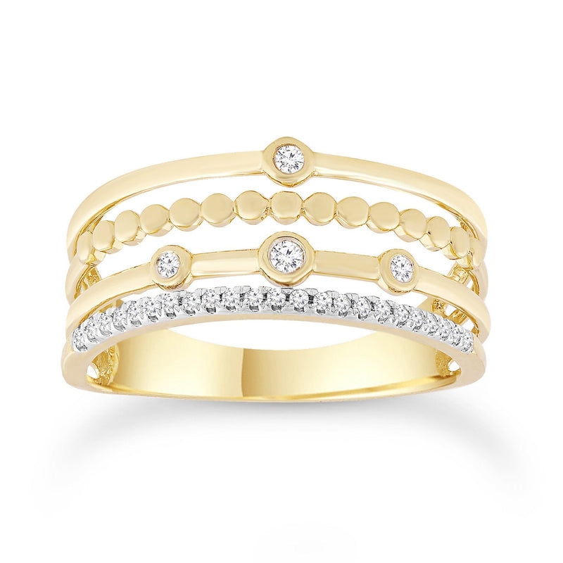 Diamond Ring with 0.10ct Diamonds in 9ct Yellow Gold