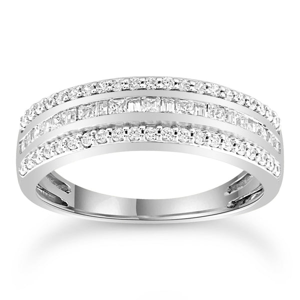 Diamond Ring with 0.62ct Diamonds in 9ct White Gold