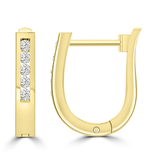 Diamond Huggie Earrings with 0.10ct Diamonds in 9ct Yellow Gold - RJO9YHUG10GH