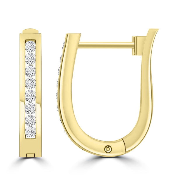 Diamond Huggie Earrings with 0.25ct Diamonds in 9ct Yellow Gold - RJO9YHUG25GH