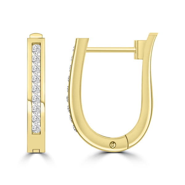 Diamond Huggie Earrings with 0.33ct Diamonds in 9ct Yellow Gold - RJO9YHUG33GH