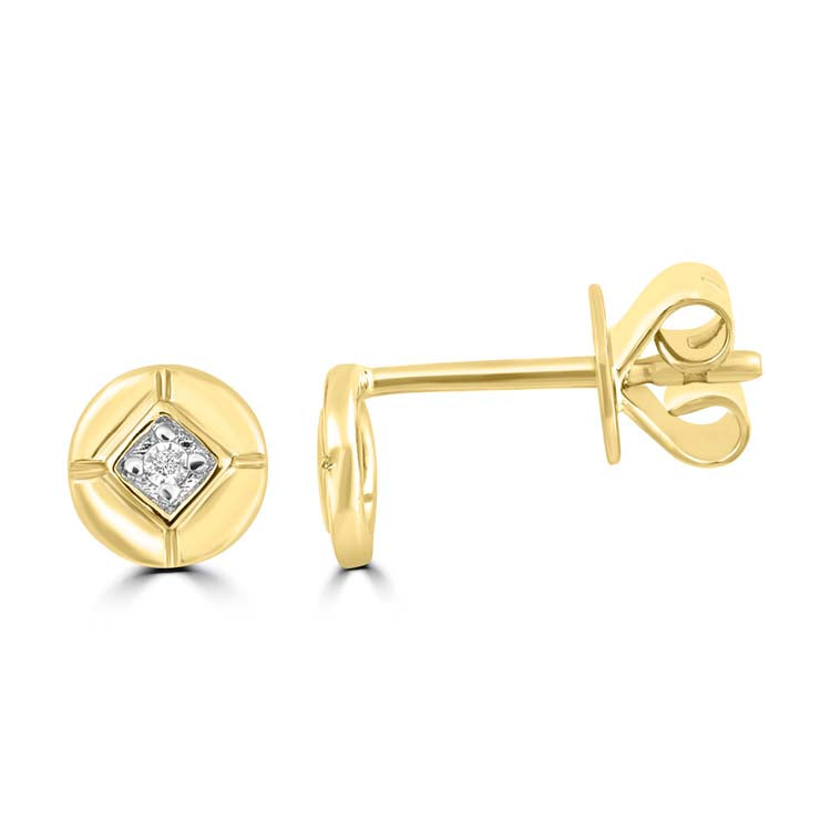 Diamond Stud Earrings with 0.02ct Diamonds in 9ct Yellow Gold