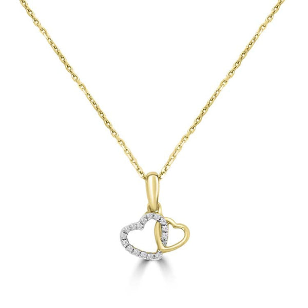 Diamond Necklace 40-45cm with 0.05ct Diamonds in 9ct Yellow Gold