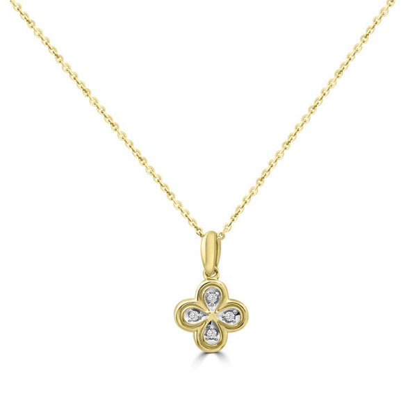 Diamond Necklace 40-45cm with 0.035ct Diamonds in 9ct Yellow Gold