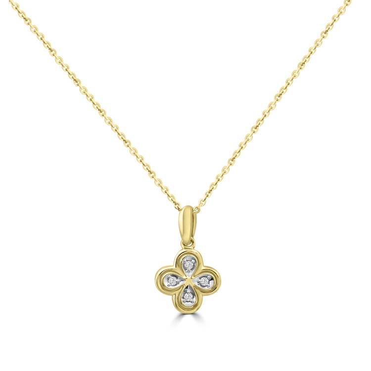 Diamond Necklace 40-45cm with 0.035ct Diamonds in 9ct Yellow Gold