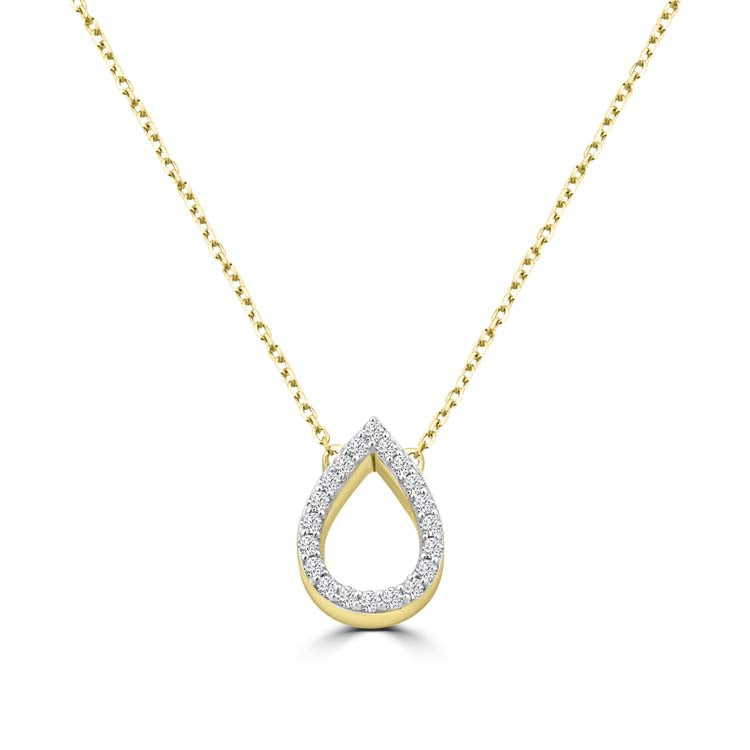 Diamond Necklace 40-45cm with 0.14ct Diamonds in 9ct Yellow Gold