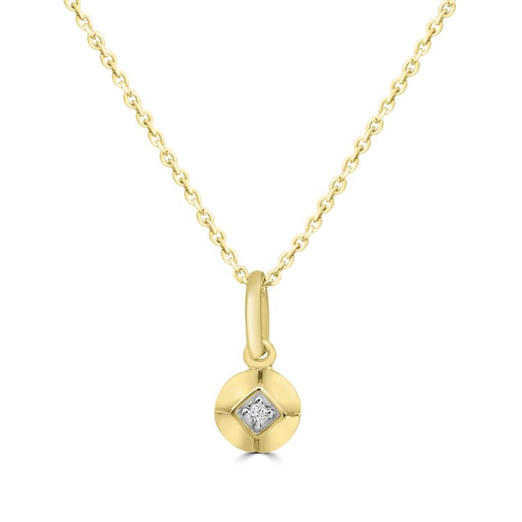 Diamond Necklace 40-45cm with 0.01ct Diamonds in 9ct Yellow Gold