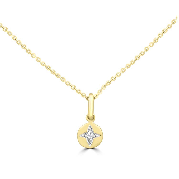 Diamond Necklace 40-45cm with 0.016ct Diamonds in 9ct Yellow Gold