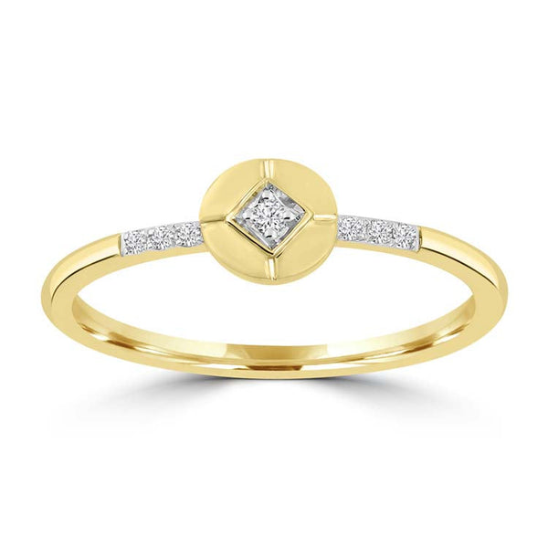 Diamond Ring with 0.04ct Diamonds in 9ct Yellow Gold