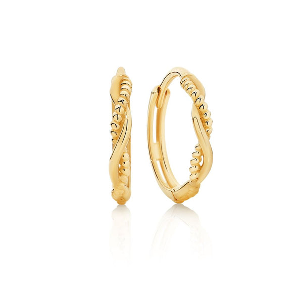 9ct gold twist huggies