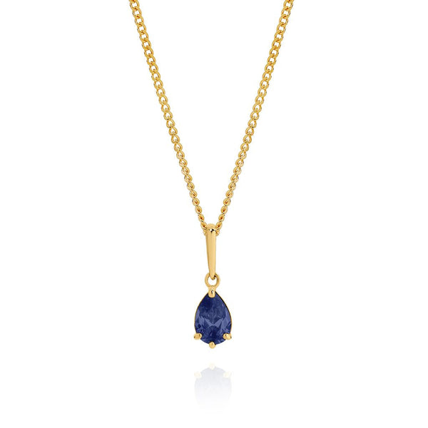 9ct gold sapphire colour cubic zirconia pendant