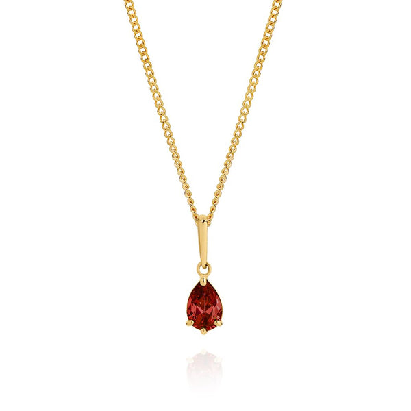 9ct gold garnet colour cubic zirconia pendant