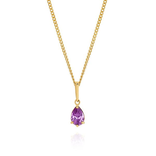 9ct gold amethyst colour cubic zirconia pendant