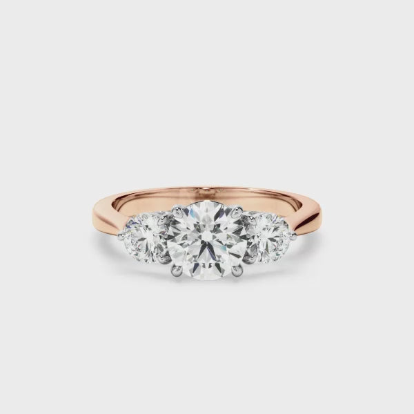 Round Brilliant Cut Diamond Trilogy Engagement Ring