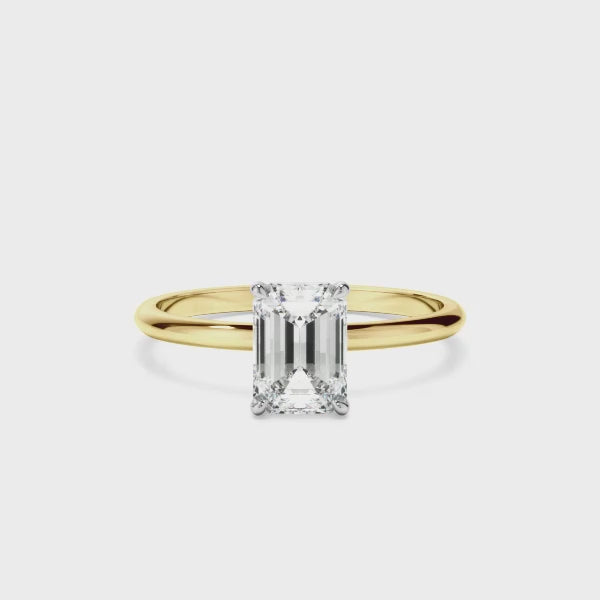 Emerald Cut Diamond Solitaire Engagement Ring