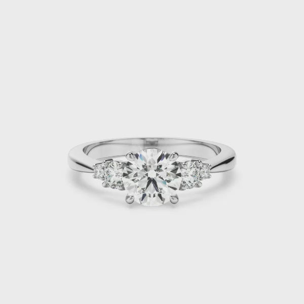 Round Brilliant Cut Diamond Five Stone Engagement Ring