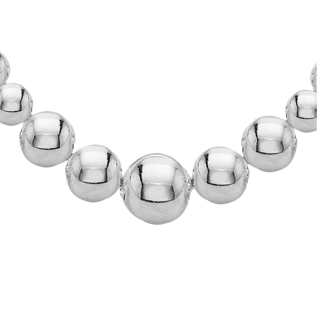 Graduated silver deals bead necklace