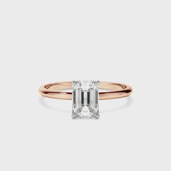 Emerald Cut Diamond Solitaire Engagement Ring